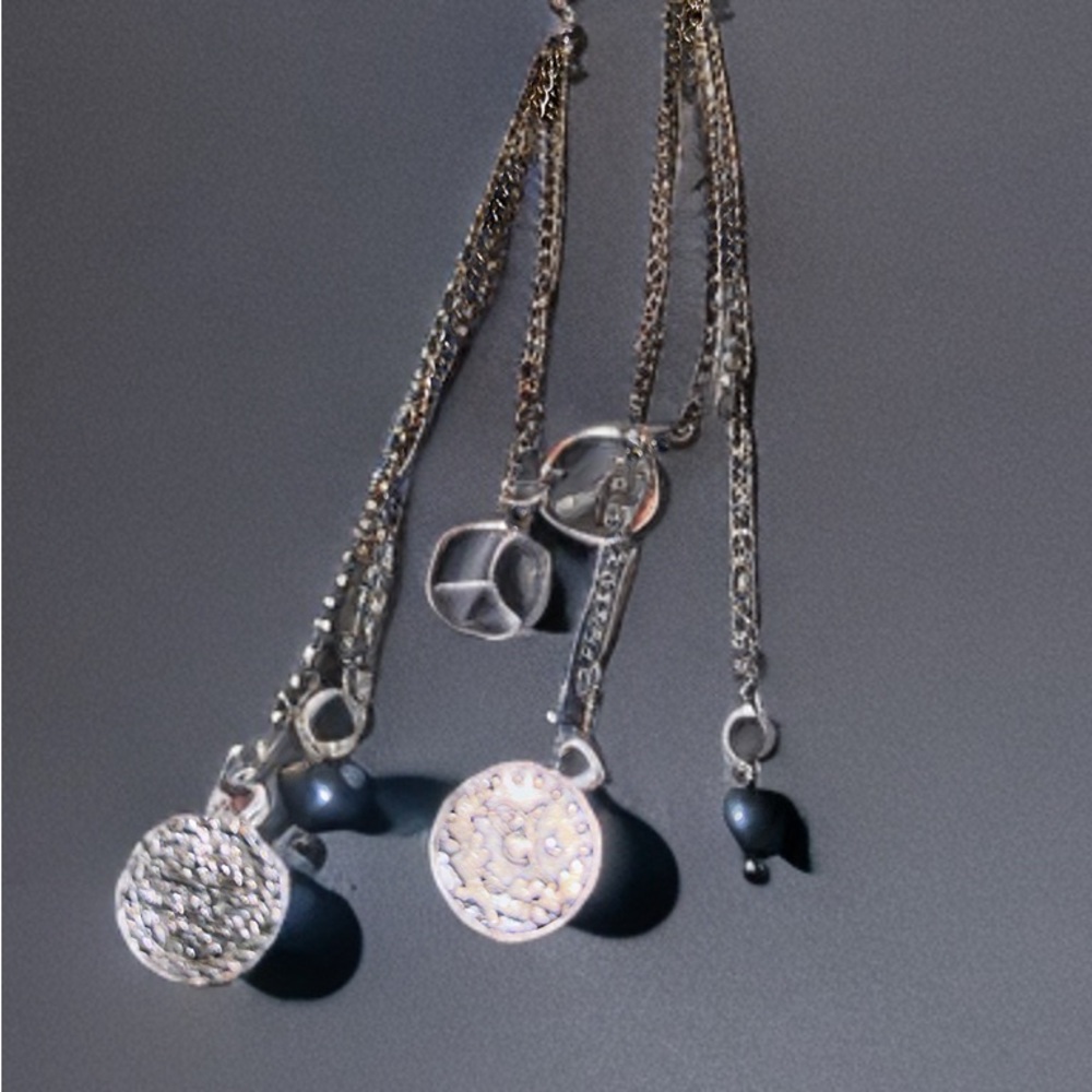 Long silver dangly earrings